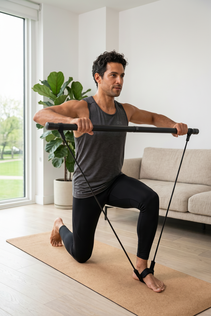 Barre Pilates PIENARO - homme exercice maison