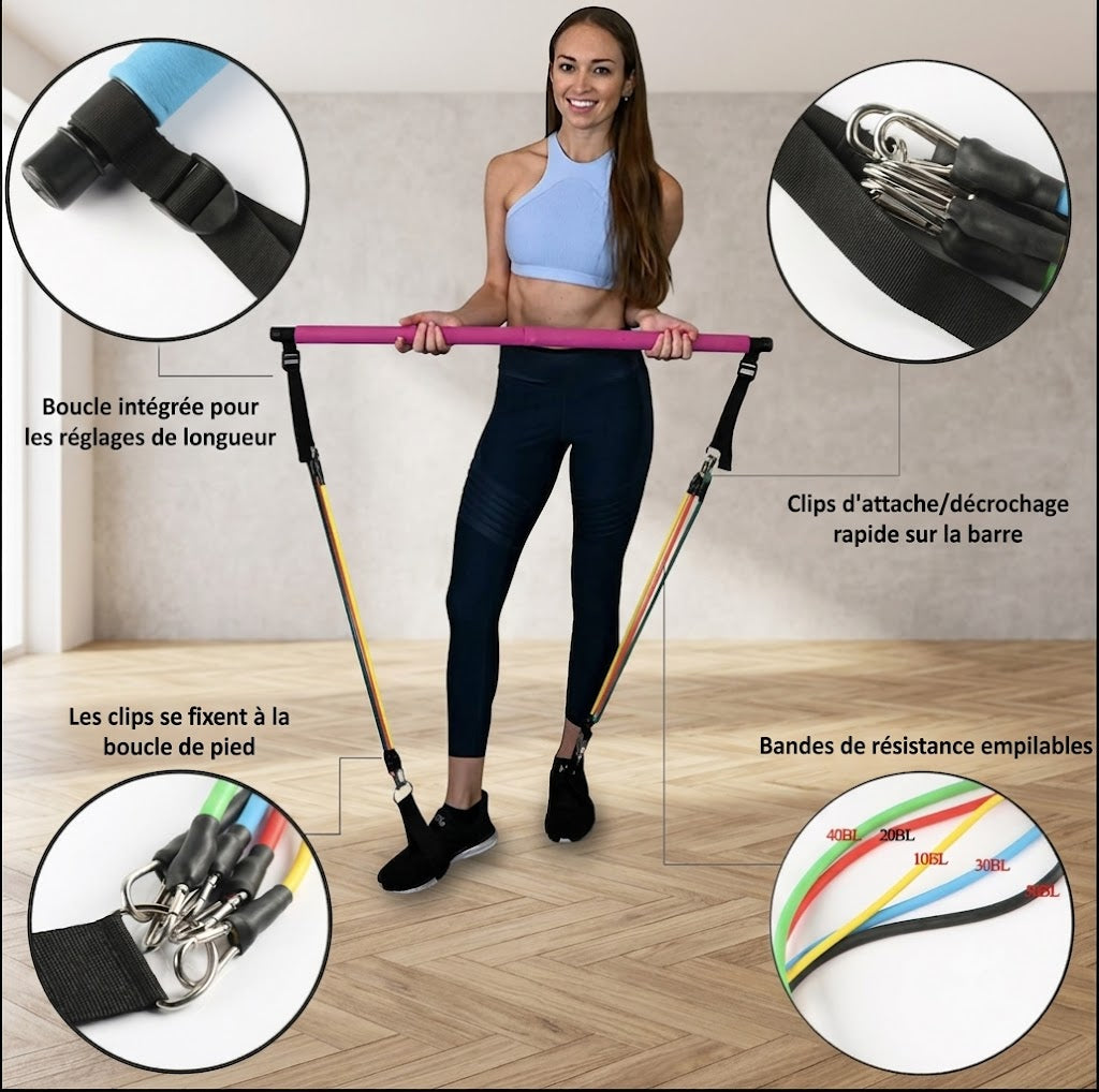 Barre Pilates PIENARO – Kit Reformer Portable Maison
